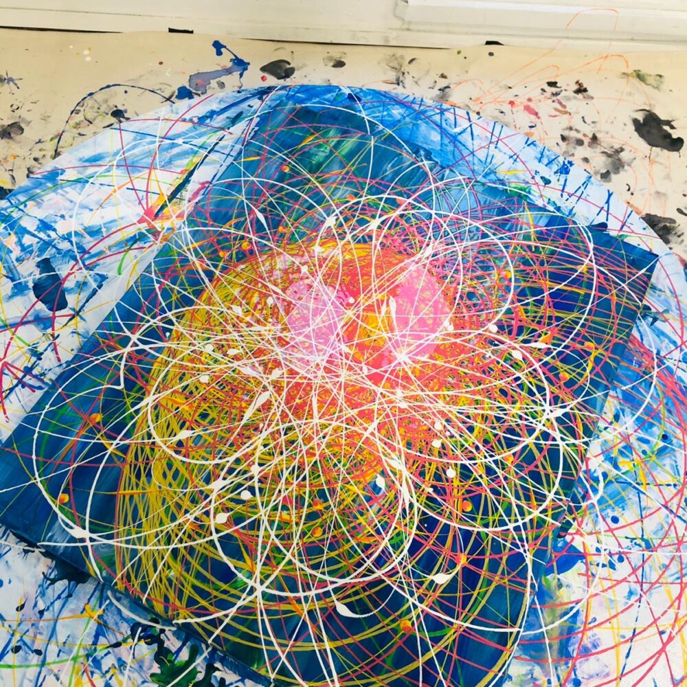 Art jam using pendulum from Motion Art Space